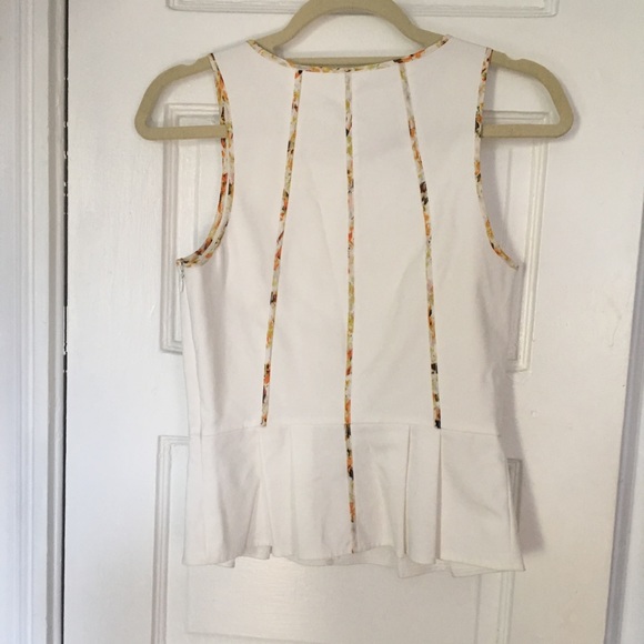 Club Monaco peplum white blouse with floral detail - Picture 3 of 5